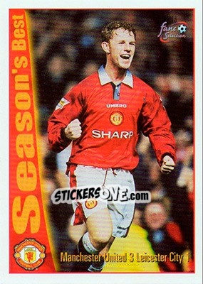 Cromo Manchester United 3 - Leicester City 1 - Manchester United Fans' Selection 1997-1998 - Futera