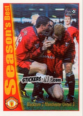Sticker Blackburn Rovers 2 - Manchester United 3 - Manchester United Fans' Selection 1997-1998 - Futera