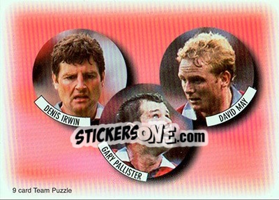 Figurina Denis Irwin / Gary Pallister / David May - Manchester United Fans' Selection 1997-1998 - Futera