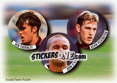 Sticker Ben Thornley / John O'Kane / Kevin Pilkington - Manchester United Fans' Selection 1997-1998 n. 6 - Futera