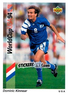 Sticker Dominic Kinnear - World Cup USA 1994. Preview English/Spanish - Upper Deck