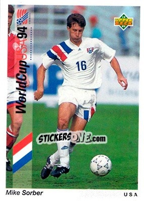 Sticker Mike Sorber - World Cup USA 1994. Preview English/Spanish - Upper Deck