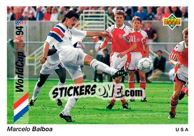Sticker Marcelo Balboa - World Cup USA 1994. Preview English/Spanish - Upper Deck