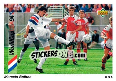 Sticker Marcelo Balboa - World Cup USA 1994. Preview English/Spanish n. 28 - Upper Deck