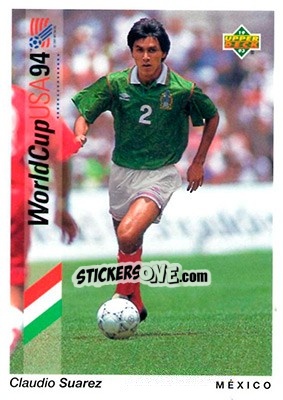 Sticker Claudio Suarez - World Cup USA 1994. Preview English/Spanish - Upper Deck