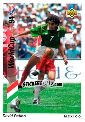Sticker David Patino - World Cup USA 1994. Preview English/Spanish - Upper Deck