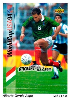 Sticker Alberto Garcia Aspe - World Cup USA 1994. Preview English/Spanish n. 38 - Upper Deck