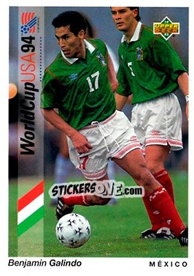 Cromo Benjarmin Galindo - World Cup USA 1994. Preview English/Spanish - Upper Deck