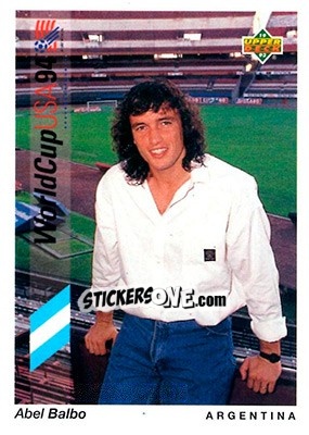 Sticker Abel Balbo - World Cup USA 1994. Preview English/Spanish - Upper Deck