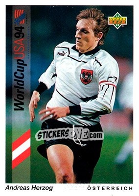 Sticker Andeas Herzog - World Cup USA 1994. Preview English/Spanish - Upper Deck