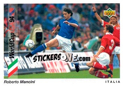 Sticker Roberto Mancini - World Cup USA 1994. Preview English/Spanish - Upper Deck