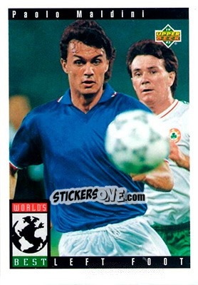 Sticker Paolo Maldini - World Cup USA 1994. Preview English/Spanish n. 105 - Upper Deck