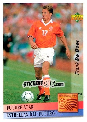 Sticker Frank De Boer - World Cup USA 1994. Preview English/Spanish - Upper Deck