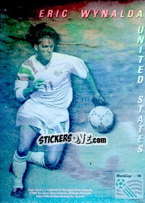 Sticker Eric Wynalda - World Cup USA 1994. Preview English/Spanish n. WCH8 - Upper Deck