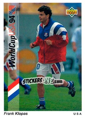 Sticker Frank Klopas - World Cup USA 1994. Preview English/Spanish - Upper Deck