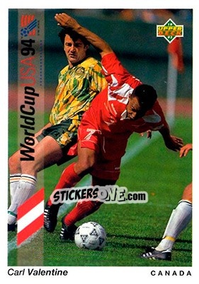 Sticker Carl Valentine - World Cup USA 1994. Preview English/Spanish - Upper Deck