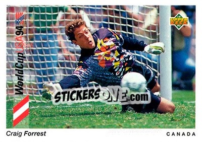 Sticker Craig Forrest - World Cup USA 1994. Preview English/Spanish - Upper Deck