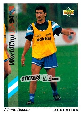 Sticker Alberto Acosta - World Cup USA 1994. Preview English/Spanish - Upper Deck