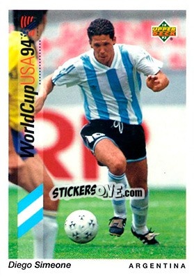 Cromo Diego Simeone - World Cup USA 1994. Preview English/Spanish - Upper Deck