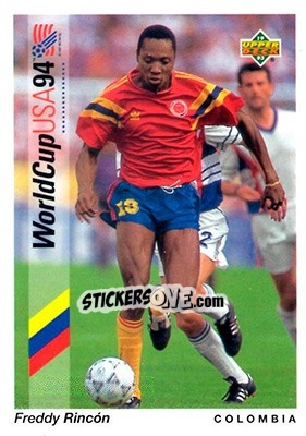 Sticker Freddy Rincon - World Cup USA 1994. Preview English/Spanish n. 74 - Upper Deck