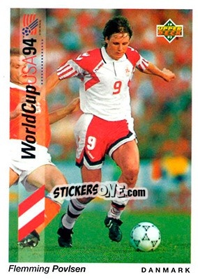 Sticker Flemming Povlsen - World Cup USA 1994. Preview English/Spanish - Upper Deck