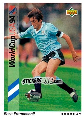 Sticker Enzo Francescoli - World Cup USA 1994. Preview English/Spanish - Upper Deck