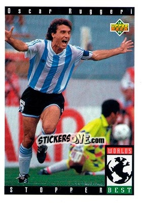 Sticker Oscar Ruggeri - World Cup USA 1994. Preview English/Spanish - Upper Deck