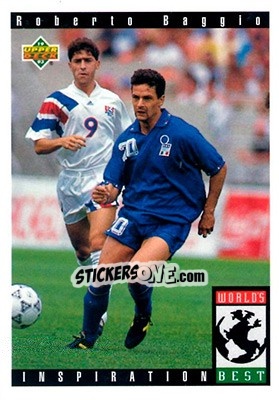 Figurina Roberto Baggio - World Cup USA 1994. Preview English/Spanish - Upper Deck