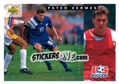Sticker Peter Vermes - World Cup USA 1994. Preview English/Spanish n. 165 - Upper Deck