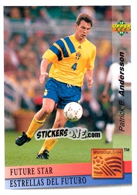 Sticker Patrik Andersson - World Cup USA 1994. Preview English/Spanish - Upper Deck