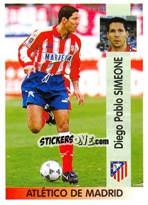 Cromo Diego Pablo Simeone González - Liga Spagnola 1996-1997 - Panini