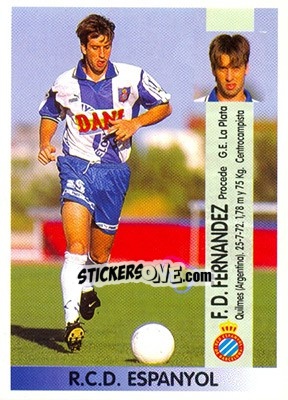 Sticker Favio Damián Fernández - Liga Spagnola 1996-1997 n. 56a - Panini