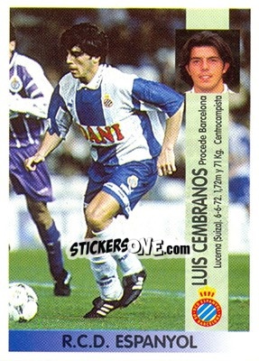 Sticker Luis Cembranos Martínez - Liga Spagnola 1996-1997 n. 63a - Panini