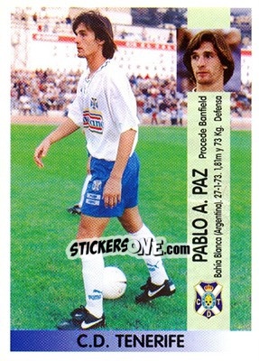 Sticker Pablo Ariel Paz Gallo - Liga Spagnola 1996-1997 n. 69a - Panini