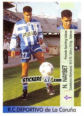 Cromo Noureddine Naybet - Liga Spagnola 1996-1997 - Panini