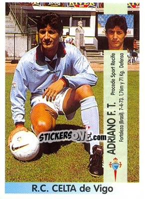 Sticker Adriano Félix Teixeira - Liga Spagnola 1996-1997 - Panini