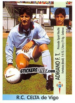Sticker Adriano Félix Teixeira - Liga Spagnola 1996-1997 n. 162a - Panini