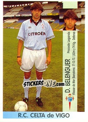 Sticker David Belenguer Reverter - Liga Spagnola 1996-1997 n. 163a - Panini