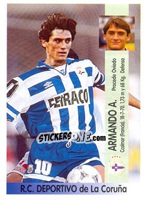 Cromo Armando Álvarez Álvarez (Coruña) - Liga Spagnola 1996-1997 - Panini