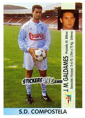 Cromo José Manuel Galdames Ibáñez (Compostela) - Liga Spagnola 1996-1997 - Panini