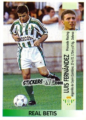Figurina Luis Fernández Gutiérrez (Betis) - Liga Spagnola 1996-1997 - Panini