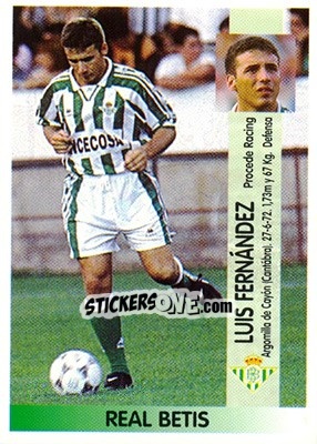 Sticker Luis Fernández Gutiérrez (Betis) - Liga Spagnola 1996-1997 n. 374 - Panini