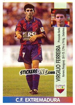 Sticker Virgilio Ferreira Romero (Extremadura) - Liga Spagnola 1996-1997 - Panini