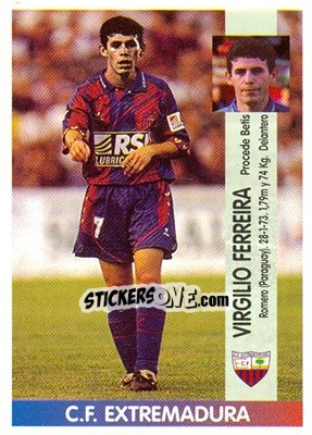 Sticker Virgilio Ferreira Romero (Extremadura) - Liga Spagnola 1996-1997 n. 387a - Panini