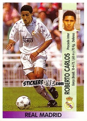 Sticker Roberto Carlos Da Silva Rocha (R. Madrid) - Liga Spagnola 1996-1997 - Panini
