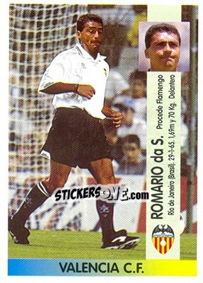 Sticker Romário Da Souza Faria (Valencia) - Liga Spagnola 1996-1997 n. 403 - Panini