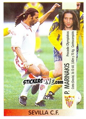 Cromo Petros Marinakis (Sevilla) - Liga Spagnola 1996-1997 - Panini