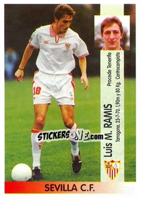 Cromo Luis Miguel Ramis Monfort (Sevilla) - Liga Spagnola 1996-1997 - Panini