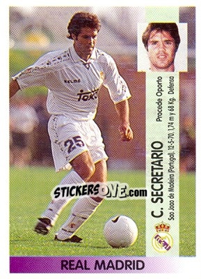 Sticker Carlos Alberto De Oliveira Secretario (R. Madrid) - Liga Spagnola 1996-1997 n. 410 - Panini