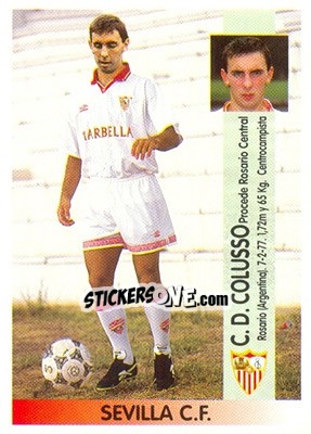 Figurina Cristian Daniel Colusso Peralta (Sevilla) - Liga Spagnola 1996-1997 - Panini